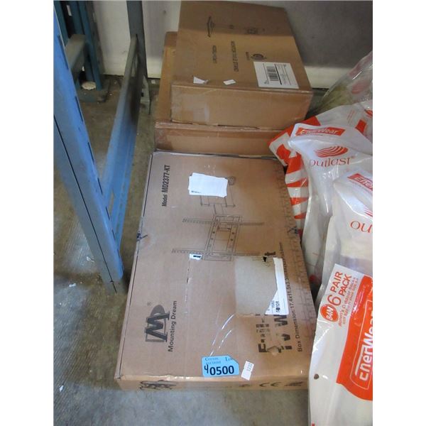 1 TV Wall Mount & 3 Monitor Table Stands