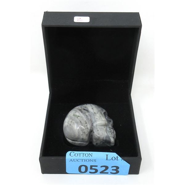 Carved Jasper Gemstone Skull - 1" x 1.5" x 2"