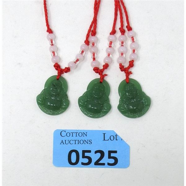 3 New Jade Buddha Necklaces