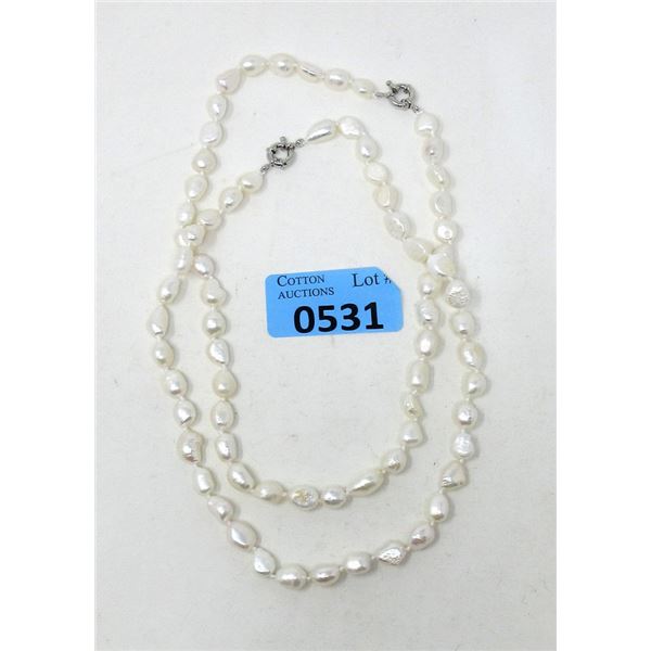 2 New 18" Fresh Water Potato Pearl Necklaces