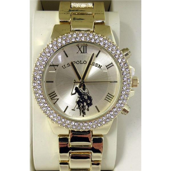 Ladies New US Polo Gold Tone Watch