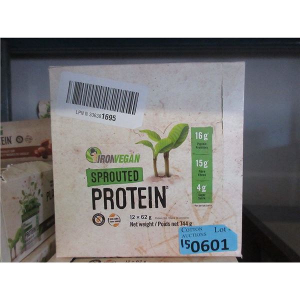 15 Boxes of 12 Vegan Sprouted Protein Bars