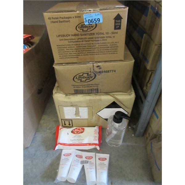 3 Cases of Assorted Hand Sanitizer & Wipes