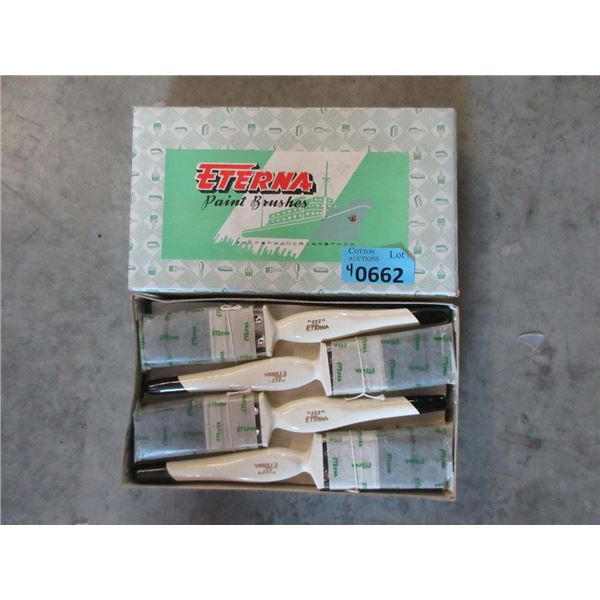 4 Dozen New 1 1/2" White Handled Paintbrushes