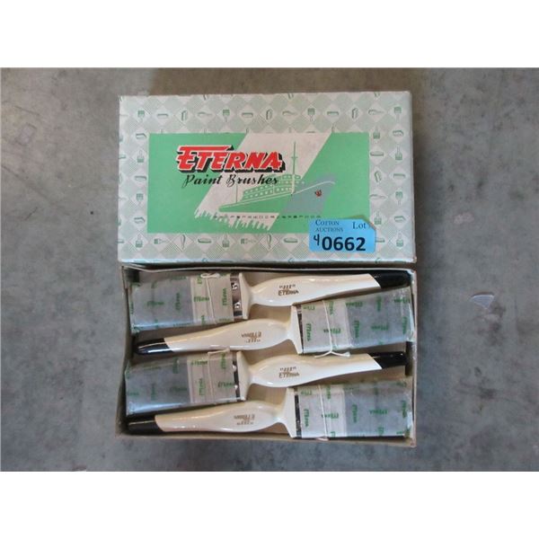 4 Dozen New 1 1/2" White Handled Paintbrushes