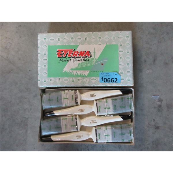 4 Dozen New 1 1/2" White Handled Paintbrushes