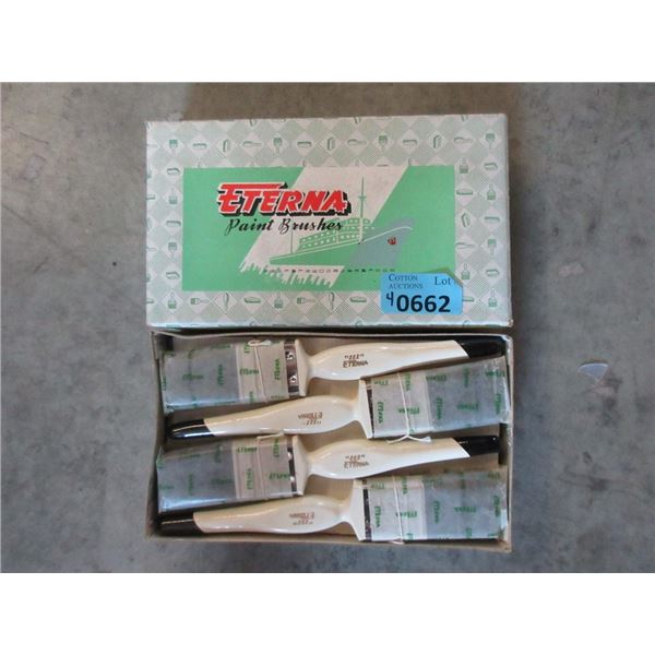 4 Dozen New 1 1/2" White Handled Paintbrushes