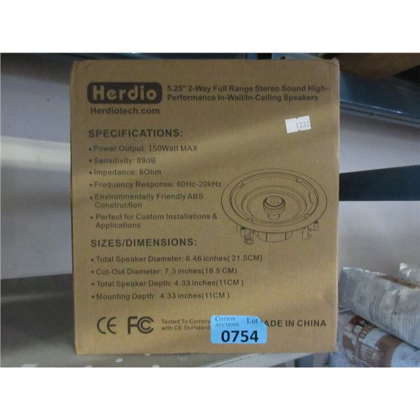 Herdio 5.25" 2-Way In-Wall/In-Ceiling Speakers