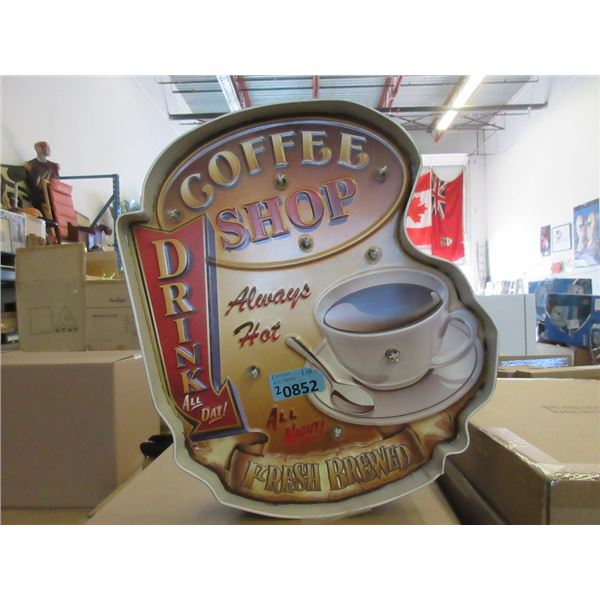 2 New Illuminated Coffee Shop Metal Signs