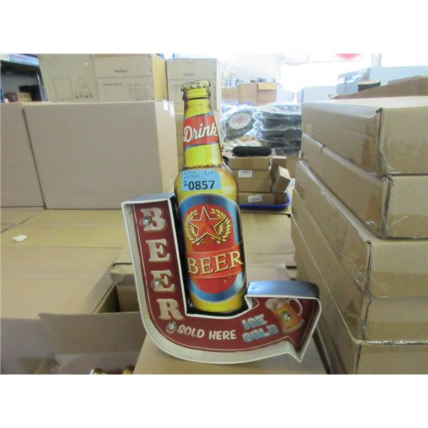 2 New Illuminated Beer Metal Signs