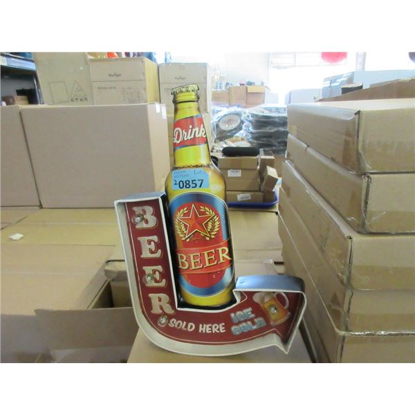 2 New Illuminated Beer Metal Signs