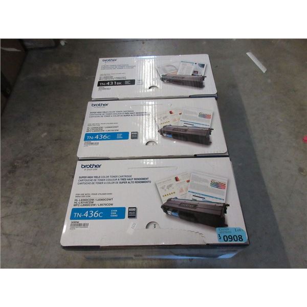 3 Brother High Yield Colour Toner Cartridges
