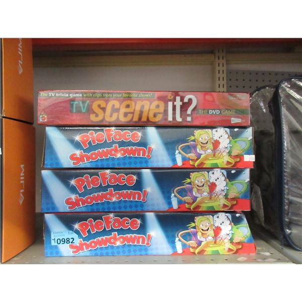 TV Scene It? DVD Game & 3 Pie Face Showdown Games