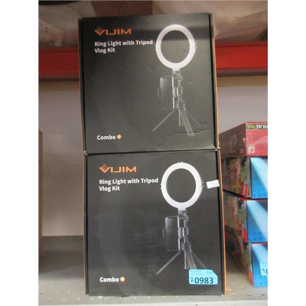 2 Vijim Ring Light with Tripod Vlog Kits