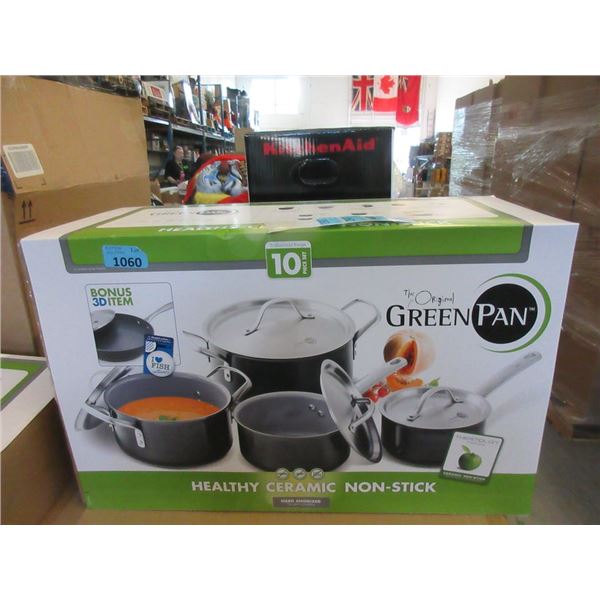 New 10 Piece Original Green Pan Cookware Set