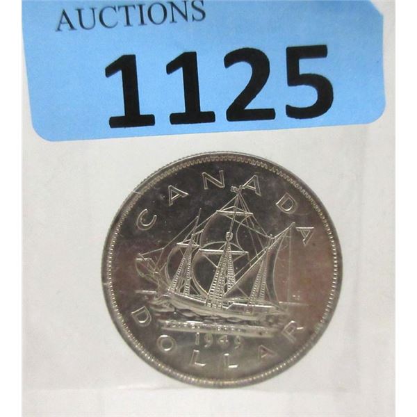 1949 Canadian Silver Dollar Coin - .800 Silver