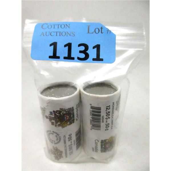 Two Special Wrap Rolls of Canadian 50¢ Coins