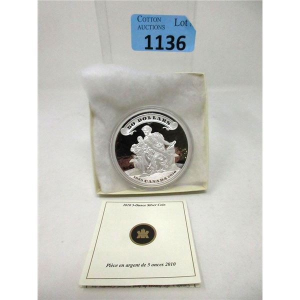 5 Oz. Canada .9999 Silver 2010 Fifty Dollar Coin