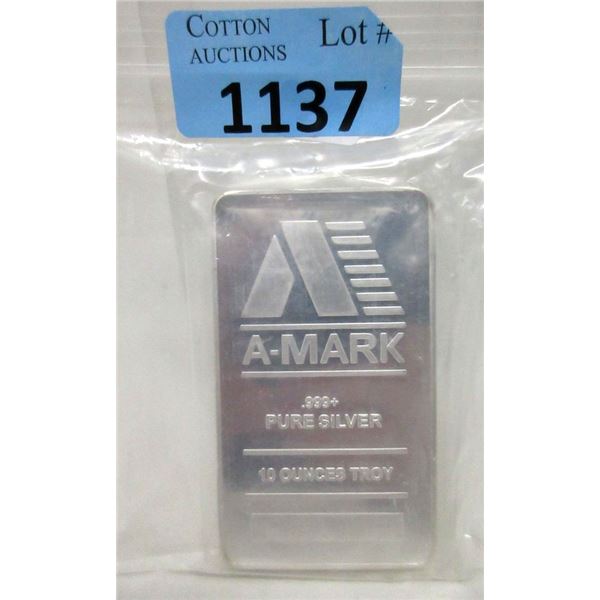 10 Oz. A-Mark .999 Fine Silver Investor Bar