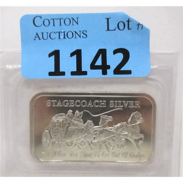 1 Oz. .999 Fine Silver "Stagecoach" Divisible Bar