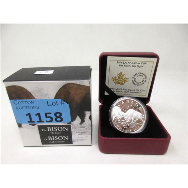 2014 .9999 Fine Silver Canadian $20 Bison Coin
