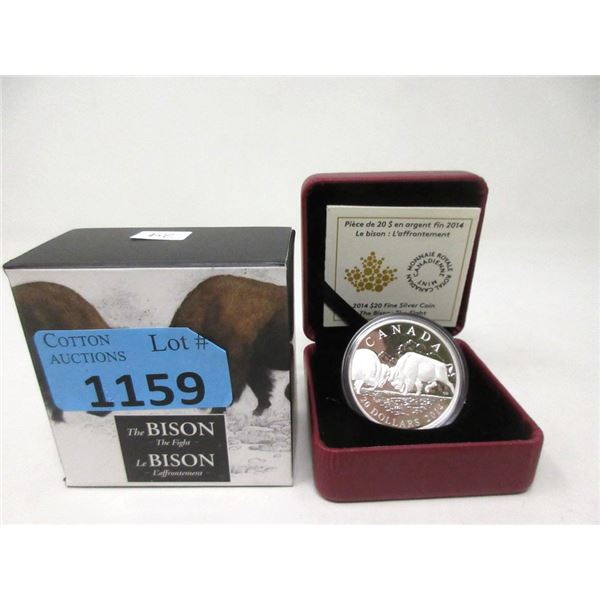 2014 .9999 Fine Silver Canadian $20 Bison Coin