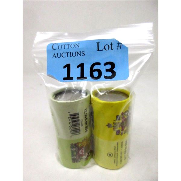 Two Special Wrap Rolls of Canadian 50¢ Coins