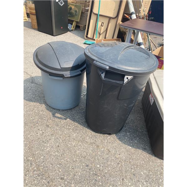 2 garbage cans