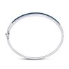 Image 3 : Blue Color Enhanced Diamond Bangle Bracelet 1-3/8 Cttw 14kt White Gold