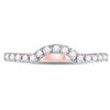 Image 2 : Diamond Contoured Wedding Enhancer Band Ring 1/4 Cttw 14kt Rose Gold