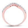 Image 4 : Diamond Contoured Wedding Enhancer Band Ring 1/4 Cttw 14kt Rose Gold