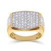 Image 1 : Mens Radiant Diamond Cluster Ring 2 Cttw 10kt Yellow Gold