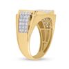 Image 3 : Mens Radiant Diamond Cluster Ring 2 Cttw 10kt Yellow Gold