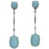 Image 1 : Turquoise Diamond, White Gold Earrings