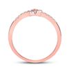 Image 3 : Diamond Heart Knot Stackable Band Ring 1/8 Cttw 10kt Rose Gold