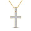 Image 1 : Mens Diamond Cross Charm Pendant 1 Cttw 10kt Yellow Gold
