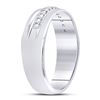 Image 3 : Mens Machine Set Diamond Wedding Band Ring 1/5 Cttw 14kt White Gold
