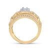 Image 3 : Baguette Diamond Cluster Chain Link Ring 7/8 Cttw 14kt Yellow Gold