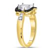 Image 3 : Black Color Enhanced Diamond Cluster Ring 3/4 Cttw 10kt Yellow Gold
