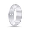 Image 3 : Diamond Wedding Machine-Set Band 1/6 Cttw 14kt White Gold