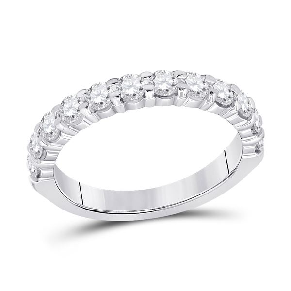 Machine Set Diamond Wedding Band 1 Cttw 14kt White Gold