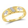 Image 3 : His Hers Diamond Cross Matching Wedding Set 1/12 Cttw 10kt Yellow Gold