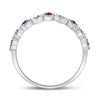 Image 4 : Ruby Diamond Milgrain Square Stackable Band Ring 1/8 Cttw 10kt White Gold