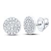 Image 1 : Diamond Cluster Earrings 1/4 Cttw 10kt White Gold