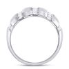 Image 4 : Mens Diamond Striped Matte Wedding Band Ring 1-1/2 Cttw 14kt White Gold