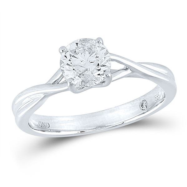 Diamond Solitaire Bridal Wedding Engagement Ring 1 Cttw 14kt White Gold