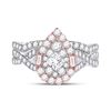 Image 2 : Princess Diamond Bridal Wedding Ring Band Set 1-1/2 Cttw 14kt Two-tone Gold