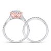 Image 3 : Princess Diamond Bridal Wedding Ring Band Set 1-1/2 Cttw 14kt Two-tone Gold