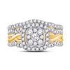 Image 2 : Diamond Bridal Wedding Ring Band Set 1 Cttw 10kt Yellow Gold