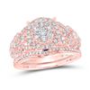 Image 1 : Diamond Bridal Wedding Ring Band Set 1 Cttw 14kt Rose Gold